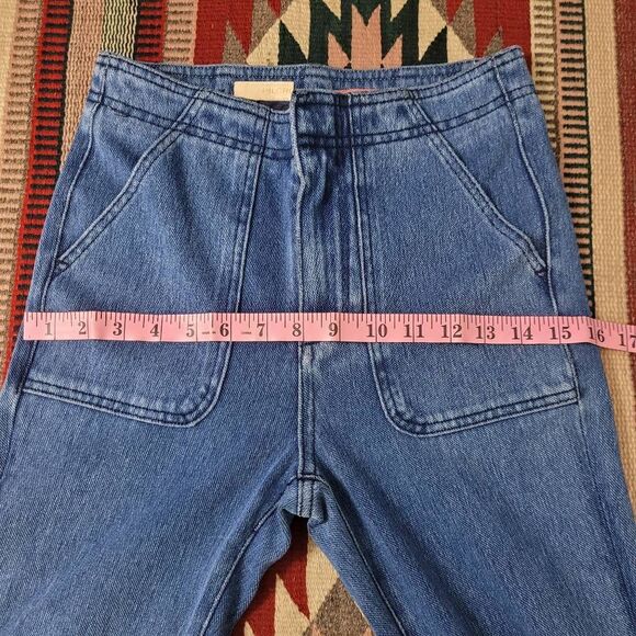 Pilcro The Icon Flare High Rise‎ Trouser Bootcut Jeans Sz 2 Cotton Boho Hippie - Picture 9 of 11